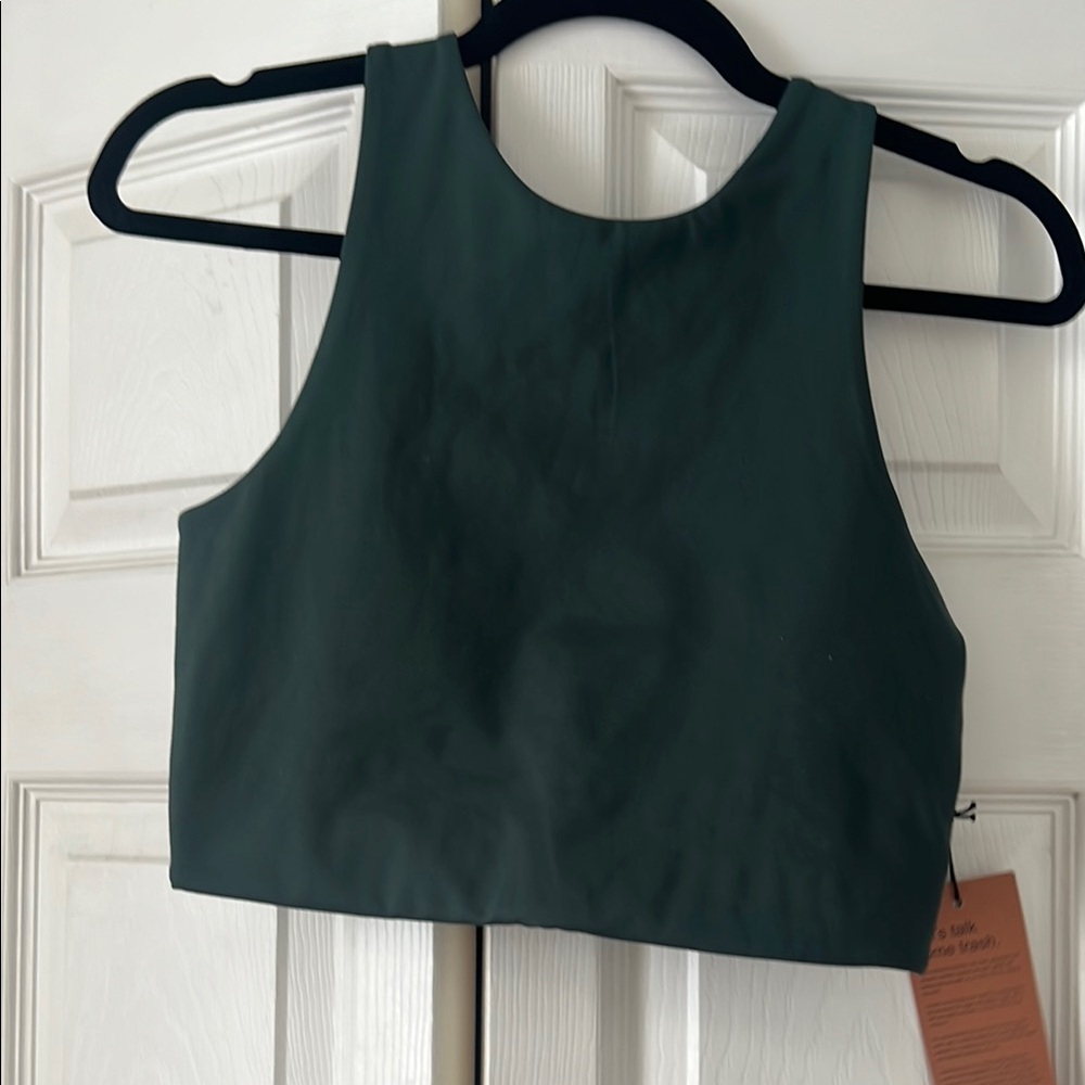 Girlfriend Collective Green Sleeveless Crop Tank Top